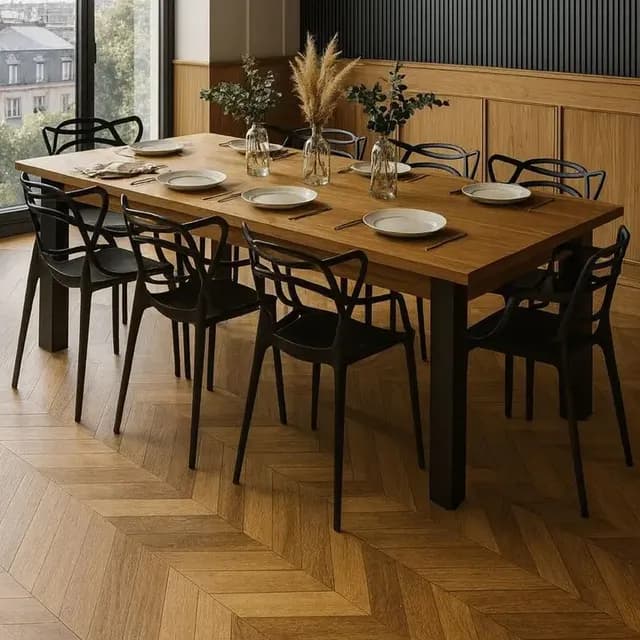 Kit Mesa D Jantar 150x90 Pes Em Madeira + 6 Cadeiras Allegra