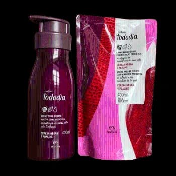 Kit Tododia Cereja Negra E Praliné: Creme Nutritivo Para O Corpo 400ml + Refil 400ml