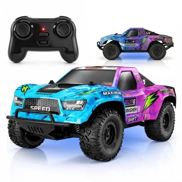 Carrinho De Controle Remoto Infantil 4x4 Off-road Com Luzes E Pneus De Borracha 2.4ghz