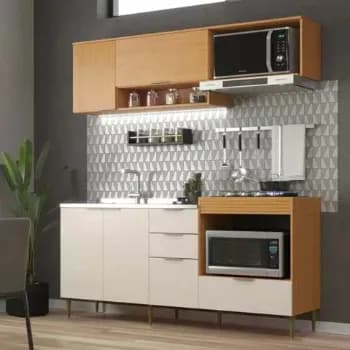 Cozinha Modulada 6 Portas E 2 Gavetas Alice Wt Angelin Preiun/off White