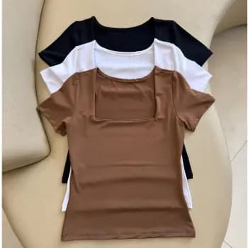 Kit 3 Blusas Feminina Baby Look (Tam. P ao GG, diversas cores)