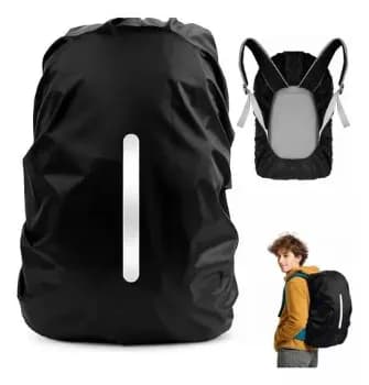 Capa Para Mochila De Chuva Refletiva Impermeável Protetora Para Motoboy Mala Anti Poeira Ajustável Amidila Cor Preto