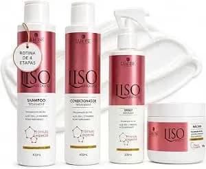 Kit Lakose Liso Absoluto Shampoo Condicionador Máscara e Spray 4 Passos