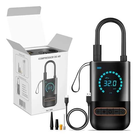 Bomba De Encher Pneu De Carro Bike Moto Portátil Digital Ex B&g