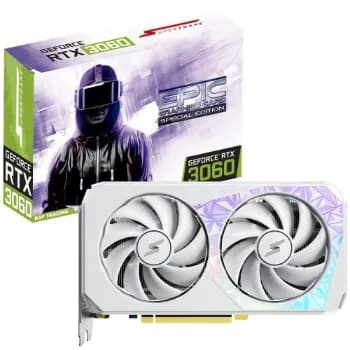 Placa de Vídeo SuperFrame NVIDIA GeForce RTX 3060 EPIC Especial Edition, White, 12GB, GDDR6, DLSS, Ray Tracing