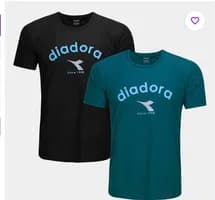 Kit Camisa Diadora Com 2 Peças Masculina Preto Verde