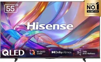 Hisense Smart Tv 4k Hi-qled 55" Polegadas 55qd68sg Hi-qled Com Tela Antirreflexo, Dolby Atmos, Processador Ai, Hdr 10+, 4k Upscale E Google Tv