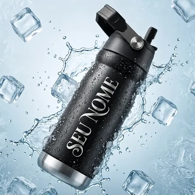 Garrafa Térmica Personalizada Seu Nome Desenho 550ml Fitness