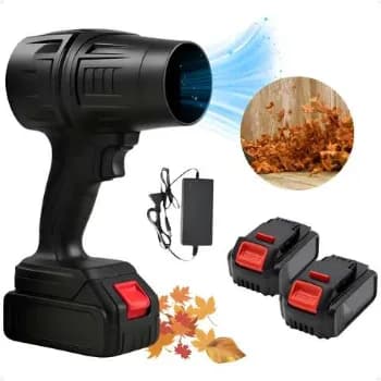 Soprador De Folhas E Pó Turbo Portátil Sem Fio 48v Com 2 Baterias E Carregador Para Jardim E Garagem