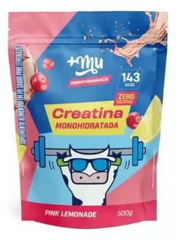 Creatina +mu Em Pó Sabor Limonada Rosa X 500g