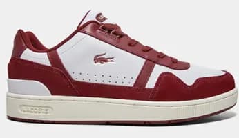 Tênis Couro Lacoste Tclip Masculino Vermelho Branco