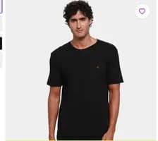 Camiseta Hering World Com Bordado Masculinina Preto Branco