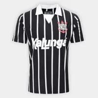 Camisa Polo Retrô Corinthians Preta G Masculina