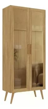 Cristaleira Com 2 Portas De Vidro Retrô 68cm Urban Multimóveis Mp6040 Madeirado