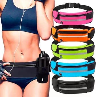 Pochete Esportes Porta Smartphone Academia Corrida Cinta Fiitness Cores Unissex (Preto)