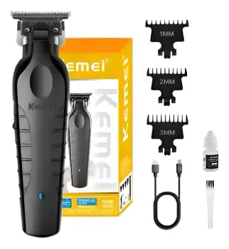 Kemei Maquina De Acabamento Km 2299 Profissional Maquininha Corte Cabelo Barba Original Recarregável Cor Black