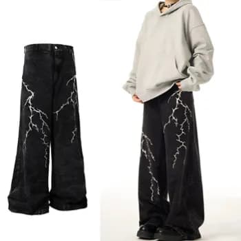 Calças jeans largas masculinas, jeans americanos folgados masculinos, calças jeans largas femininas, jeans de perna reta