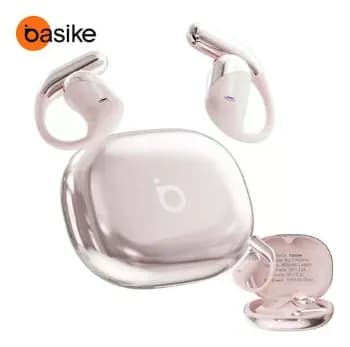 Fone De Ouvido Sem Fio Bluetooth 6.1 Esportivo Ows Com Ganchos Estéreo Hi-fi Com Microfone Para Chamadas Claras, Controle De Volume Basike Fone Ouvido Para Academia Corrida E Gamer, 100h Standby Rosa
