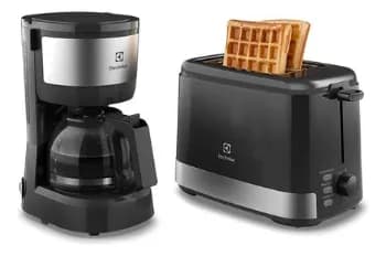 Cafeteira Elétrica Electrolux 15 Xícaras Ecm10 + Torradeira 8 Níveis Efficient Ets10 Kit Café Da Manhã Electrolux