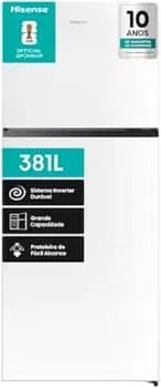 Hisense Geladeira Duplex RT375N3EWA1 381 Litros 70x63,5x172 cm Classificação Energética A Branca Inverter Total No Frost 2 Portas Frost Free