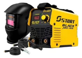 Kit Maquina Inversora De Solda Black Arc 160a Tig Mma 3300w Com Máscara Para Solda Fotossensível