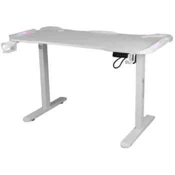 Mesa Gamer SuperFrame Epic Pro, RGB, Altura Ajustável, Com Suporte Para Headset e Copo, White