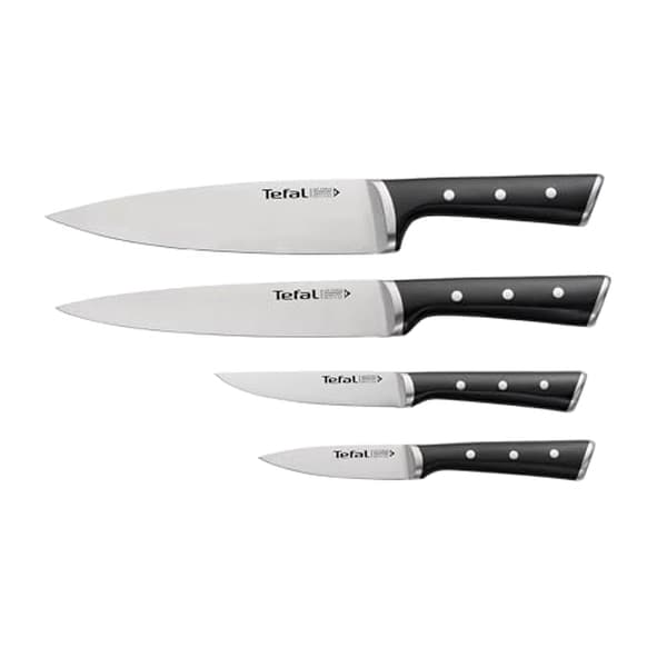 Tefal Ice Force K2324S74 Kit 4 Facas Aço Inox Alemão Forjadas Chef 20cm + Legumes 11cm + Trincheira 9cm + Fatiador 20cm