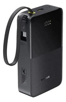 Power Bank Baseus Bipow2 Pro Fc51 20000mah 22,5w Carregamento Rápido Cabo Usb-c Integrado Display Digital Carrega 3 Dispositivos Proteção Inteligente Preto