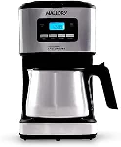 Cafeteira Elétrica Mallory Easy Coffee – Programável, Jarra Inox, 32 Xícaras, Filtro Reutilizável - 220v