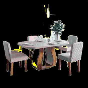 Sala De Jantar 130x90 Lisboa 4 Cadeiras Bom Pastor Naturale/off Linho Off