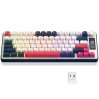 AOC GK280 Teclado sem fio 70%, Bluetooth Trimodo /2.4 GHz/USB-C, Teclado Gamer RGB LED Rainbow