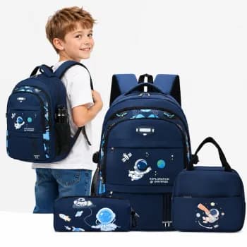 Kit Mochila Escolar 3 em 1 Mochila + Lancheira Térmica + Estojo (Diversas Cores)