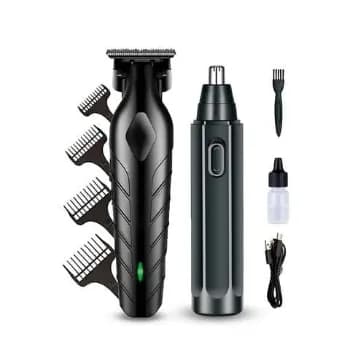 Máquina De Corte Acabamento Profissional Com Aparador De Nariz Cabelo Pelo Barbear Maquininha Detalhes Sem Fio Preto Catálogo