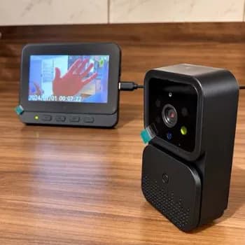 Vídeo Porteiro Sem Fio Interfone Bidirecional Wireless Hd  Cinza-escuro 127/220v