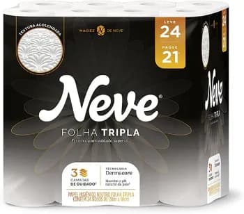Papel Higiênico Neve Supreme Folha Tripla Leve 24 Pague 21 20 Metros