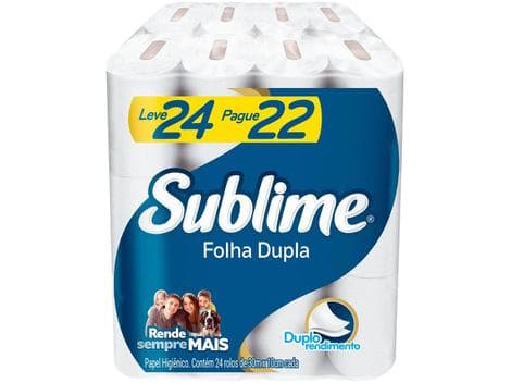 Papel Higiênico Sublime Folha Dupla 30m - 24 Rolos