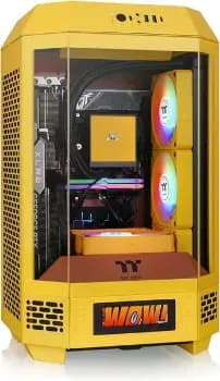 Thermaltake Torre Mini Torre 250 mITX; Ventoinhas CT de 2 x 120 mm incluídas; Suporte de radiador de 360 mm; Folga GPU de 360 mm; Câmara Dupla; Caramelo de Manteiga; CA-1Z9-00SMWN-00