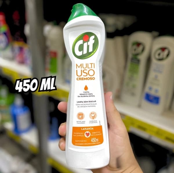 CIF Cremoso Limpeza Milagrosa Laranja 450 ml