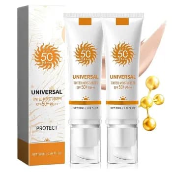 Protetor solar facial SPF50+PA+++，protetor solar facial hidratante, protetor solar facial hidratante com cor, de longa d