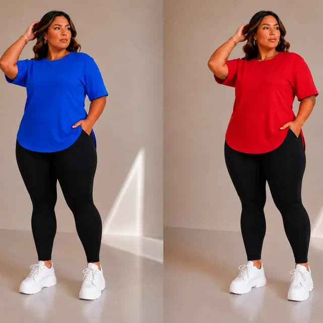 Kit Blusas Plus Size Academia Camiseta Feminina Confortável