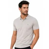 Camisa Polo Masculina Piquet Bege