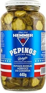 Pepinos em Conserva Agridoce Hemmer Vidro 440G