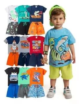 Kit Sortido 10 Peças Roupas Infantil Menino Verão 5 Conjunto