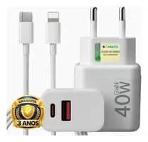 Carregador Turbo 40w Compatível iPhone USB-C