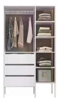 Closet 03 Gavetas Db001 Branco Pp Milani Store Branco Branco