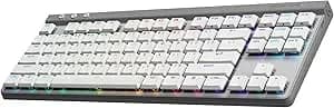 Teclado Mecânico Gamer Sem Fio Logitech G515 Com Design Tkl,tecnologia Lightspeed, Rgb Lightsync, Conexão Usb Ou Bluetooth, Switch Gl Brown Tactile E Bateria Recarregável - Branco