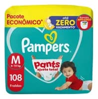 Fralda Pampers Pants Ajuste Total M 108 Unidades