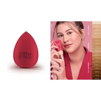 KIT Base Líquida Niina Secrets Hidra Glow + Esponja De Maquiagem Facial Niina Secrets Eudora