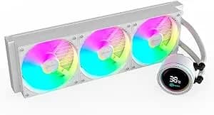 Water Cooler Kalkan Alpha 360 Argb Display Temperatura Branco Intel Amd Klk00049