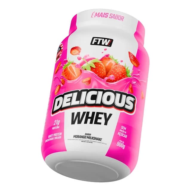 Delicious Whey sabor Morango 900g FTW